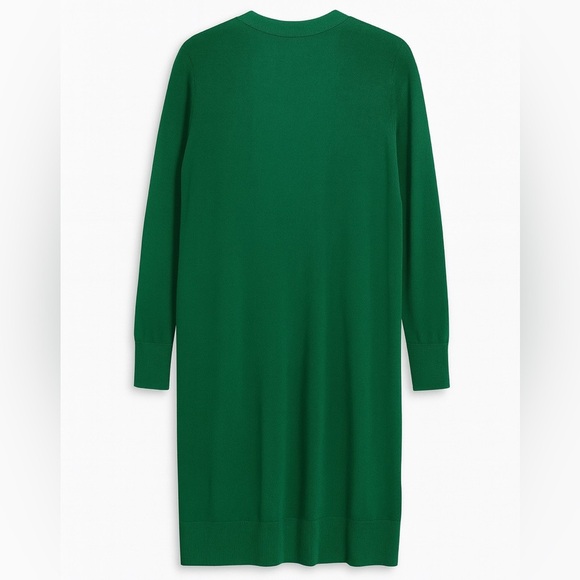 NWT Halogen Emerald Green Open Front Linen Blend Long Cardigan with Pockets M - Picture 3 of 6